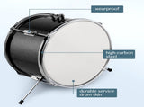 14"x10" 3-Pieces Junior Kids Drum Set Kit Pedal Drum Stick Wrench Drum Stool Black 28702756