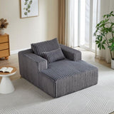 62.5-Inch Corduroy Sponge Sofa Lounge Chair,No Assembly Required,Fluffy Modern Sleeper Chair for W834P206041
