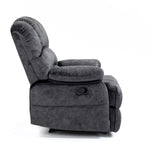 ZUN Large Manual Recliner Chair in Fabric for Living Room, Gray 54543281