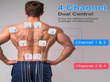 4-Channel Rechargeable TENS Unit with 8 Pads, 48 Modes 4 Programs for Pain Relief, Muscle Training 74054330