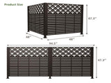 W48'' x H47.3'' x 2 Panels Metal Privacy Screen, Outdoor Privacy Panels, Trash Can Enclosure, Air W1586P455955
