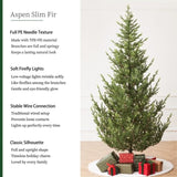 Aspen Slim Fir 6.5ft Christmas Tree Pre-Lit Artificial with 3,250 Branch Tips & 867 Low-Voltage Warm 97660708
