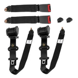 2pcs Seat Belt 3 Point Universal Retractable Safety Belt Black 49961010