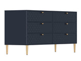 6-Drawer Storage Chest of Drawers with 3D Honeycomb Pattern, Wood Veneered MDF Cabinet for Bedroom, T3609P482835