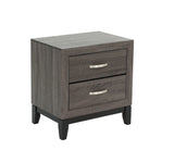 Bedroom Furniture Rustic Grey Oak Simple 1pc Nightstand 2-Drawers Bed Side Table Solidwood B011P248055