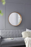 31.5" Round Pine Wood Mirror, Wall Mounted Mirror Home Decor for Bathroom Living Room W2078P152649