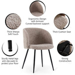 ZUN Adjust Legs Upholstered Teddy Faux Fur Dining Armrest Chair Set of 2 W1516P156406