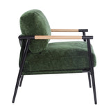 27.56" Modern Accent Chair with Plush Cushions, Minimalist Metal Frame, and Wooden Armrest Design N767P215306G