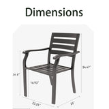VRSHWO lron Terrace Dining Chairs, a Set of 2 Black Color Outdoor Chairs, Bistro Metal Chairs, W213P335871