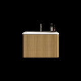 U055-Etna24W-306 Etna 24" Striped Natural Oak Bathroom Vanity with White Ceramic Sink, Wall Mounted W1865P164724