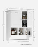 ZUN Medicines, Space Saving Wall with 2 Doors and Adjustable Towel Rack Shelves, Storage 61233346