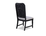 Beautiful Traditional 2pc Dark Brown Finish Gray Upholstered Fabric Seat Back Cushion Dining Chair B011P165074
