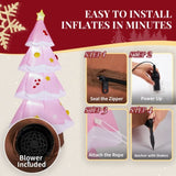 7.2FT Lighted Christmas Inflatable Decoration, Inflatable Pink Christmas Tree, Funny Blow Up Yard 09254776