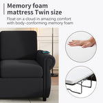 ZUN 57.9" Orisfur Pull Out Sofa Bed Loveseat Sleeper with Twin Size Memory Mattress with Two USB Ports N719P210624B