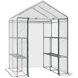4.7' x 4.7' x 6.4' Mini Walk-in Greenhouse Kit with 3 Tier Shelves 88697344
