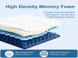 10 Inch King Size Medium Firm Mattress, Memory Foam with Pocket Springs for Back Pain Relief & W2699P399181