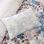 ZUN 6 Piece Printed Quilt Set with Throw Pillows Blue King/Cal King B03597425