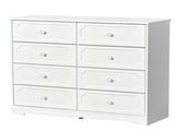 8-Drawer P2 MDF Painted Drawer Cabinet 41.34*14.96*35.43in White 06345832