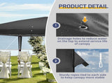 10'x20' Instant Pop Up Canopy Tent Black, No Sidewalls, 28/22mm Powder Coated Steel Frame, 10x20mm 10924017
