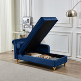Modern Upholstery Chaise Lounge Chair with Storage Velvet W1097102814