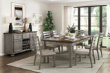 Gray Finish Traditional Style Side Chairs Set of 2pc Wooden Frame Ladder Back Design Dining Room B011115372
