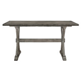Rustic Look Distressed Gray Finish 1pc Counter Height Dining Table Solid Rubberwood Kitchen Dining B011P194919