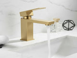 Single Handle Bathroom Faucet Lavatory Faucet Stainless Steel Single Hole-T20, Brushed GoldUnable 44171604
