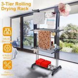 ZUN Clothes Rack Rolling Collapsible Laundry Dryer Hanger Stand Rail Shelve Wardrobe Clothing 66005326