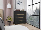 Zoe Dresser, Superior Top, Four Drawers -Black / Light Oak B20092120