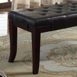 Linon Tufted Bench, Faux Leather, Espresso T2574P164588