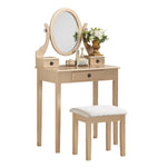 ZUN Moniys Wood Moniya Makeup Vanity Table and Stool Set, Gold T2574P163830