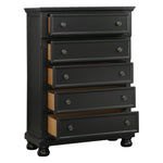 ZUN Casual Transitional Styling 1pc Chest of Drawers Black Finish Bun Feet Bedroom Furniture B01146552