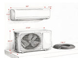 115V Inverter Mini Split AC Unit, Cools 750 Sq.Ft, All-Inclusive Complete Installation Kit 63832459