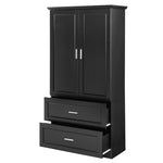 ZUN Tall Bathroom Storage Cabinet, Cabinet with Two Doors and Drawers, Adjustable Shelf, MDF Board, N725P172882B