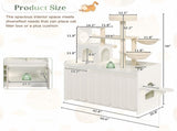 50.6" Cat Tree with Litter Box Enclosure, 5Cat Tower with Sisal Scratching Post and Storage Space, N704P443505K