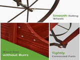 Garden Plant Planter Wooden Wagon Planter W/ Wheel Garden Yard Red 78294767