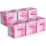 Colorful Collapsible Storage Bins, 6 Pack Foldable Storage Box with Handles, 11" Fabric Storage 02528102