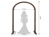 Wooden Wedding Arch 6.8ft Dark Brown, Round Top Classic Style Ceremony Backdrop, Indoor & Outdoor 61002976