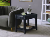 Black Accent Table with Bottom Shelf B062P181362