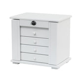 Handcrafted Wooden Jewelry Box Organizer Wood 5 Layers Case with 4 Drawers-White 19616193