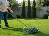 18in Lawn Aerator, Heavy Duty Rolling Aerator Lawn Tool, Manual Lawn Aerator Yard Aerator 00560930
