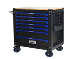 30-inch 7-drawer Wood-top Practical Rolling Steel Tool Cart, With Handle and Wheels, Storage Cabinet 73850984