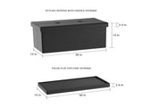 Large Foldable Storage Bench Ottoman Tufted Faux Leather Organizer 50836294