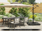 2-Piece Fillable Cantilever Umbrella Base, Heavy Duty Water & Sand Weighted HDPE Patio Umbrella 49487926