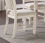 ZUN Antique White Finish Wooden Side Chairs 2pcs Set Textured Fabric Upholstered Dining Chairs B01155793