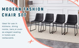 A set of 4 Classic Black PU Leather Chairs , A stylish seat suitable for modern minimalist and W3226P279061