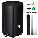 ZUN 100 Gallon Folding Rain Barrel Water Collector Black 34468059