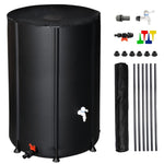 ZUN 100 Gallon Folding Rain Barrel Water Collector Black 34468059