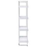 Glossy White 4-Shelf Open Back Bookcase B062P153766