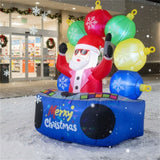 6ft Xmas Inflatable DJ Santa - RGB LED Orbs Music Mute Mode Stakes/Ropes Quick Setup Outdoor Party 68151189